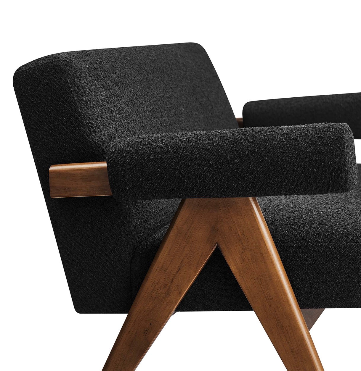 Lyra Boucle Negro Loveseat