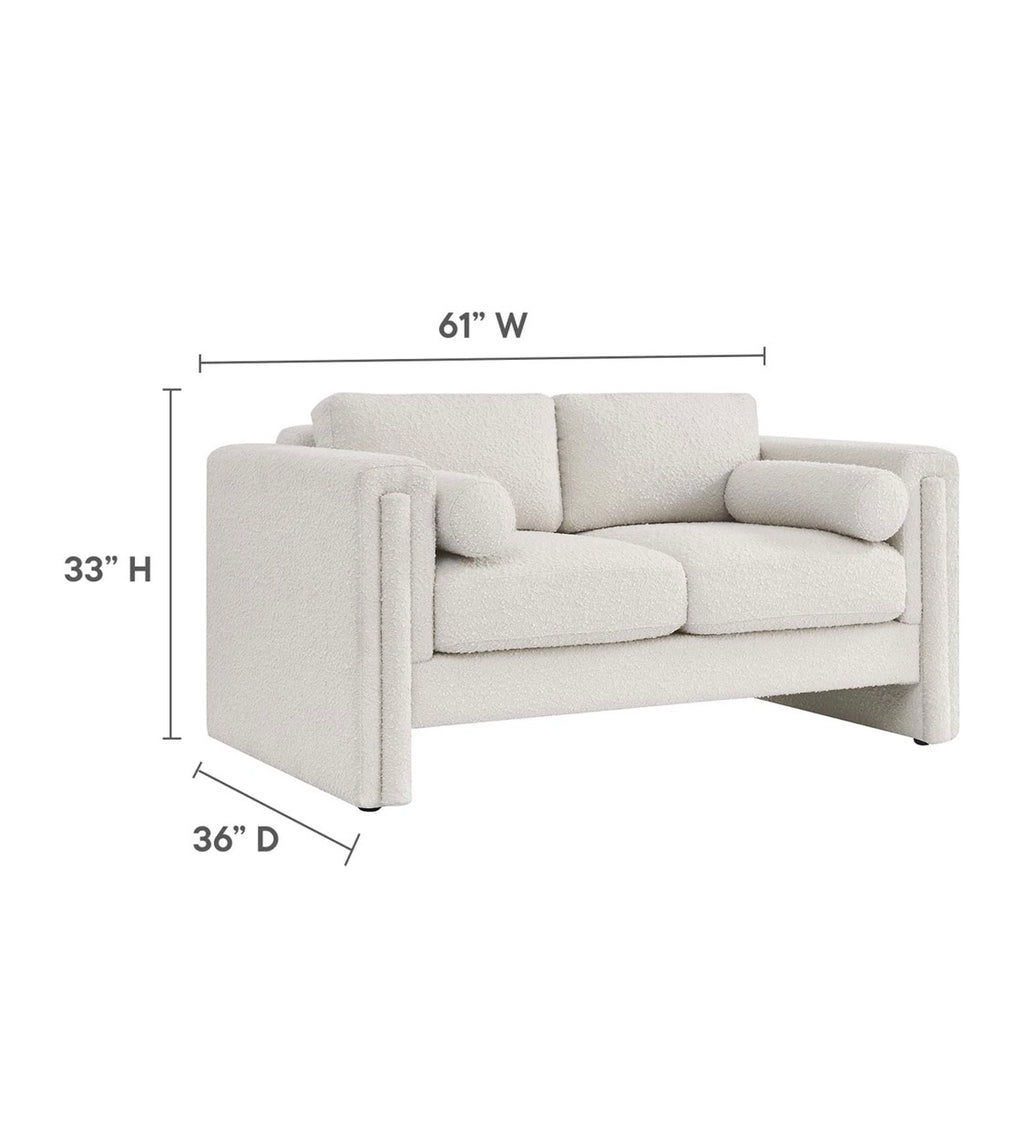Visible Boucle Crema Loveseat