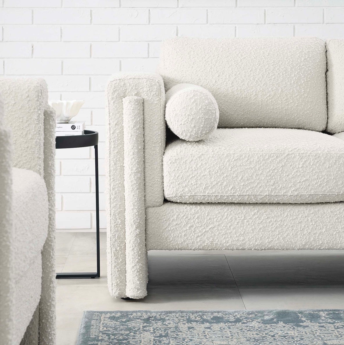 Visible Boucle Crema Loveseat