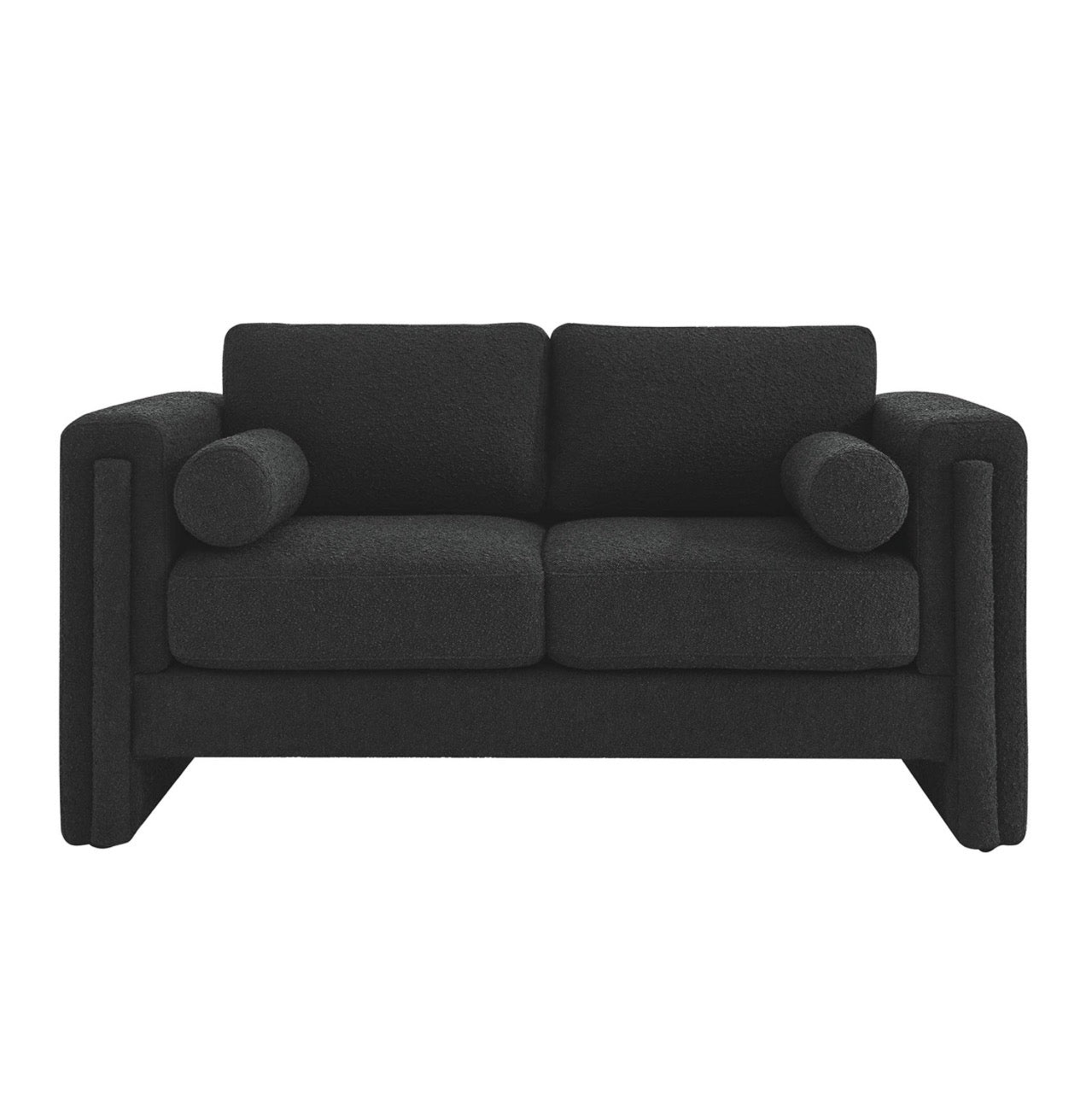 Visible Boucle Negro Loveseat