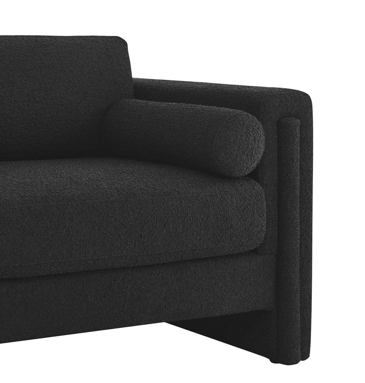 Visible Boucle Negro Loveseat