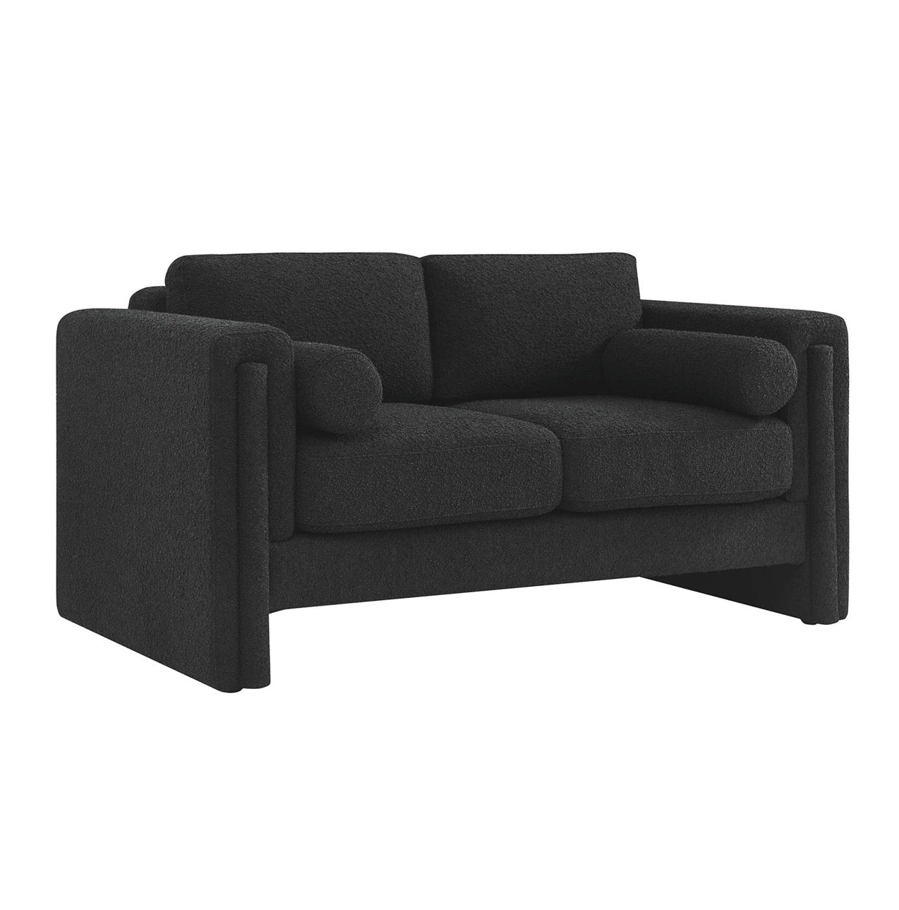 Visible Boucle Negro Loveseat