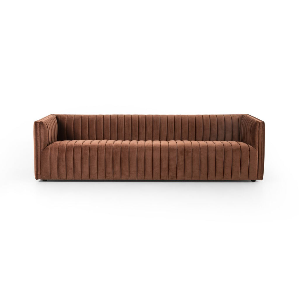Augustine Terciopelo Marrón Sofa
