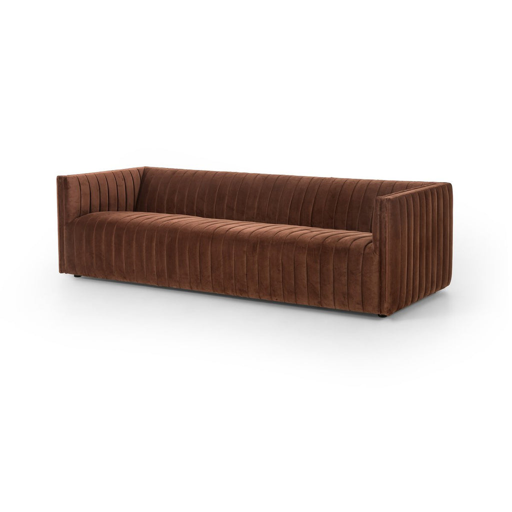 Augustine Terciopelo Marrón Sofa
