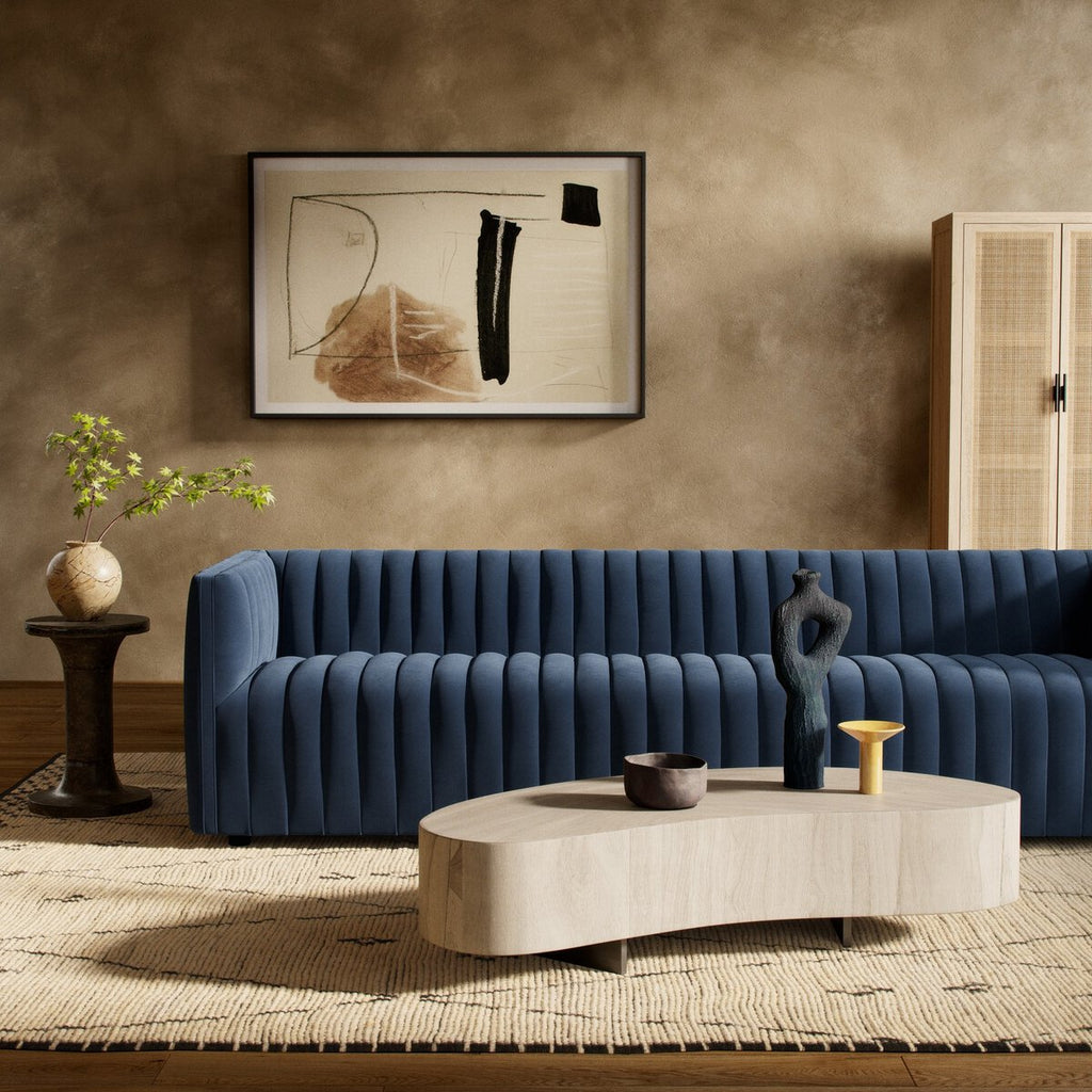 Augustine Terciopelo Azul Marino Sofa