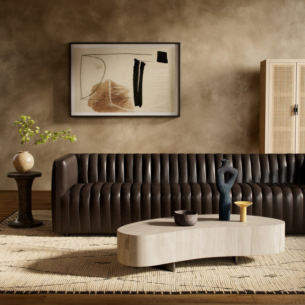 Augustine Cuero Top Negro Sofa