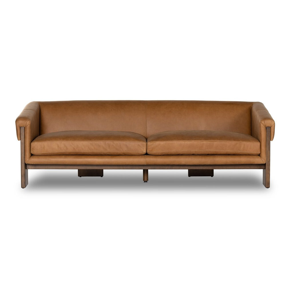 Cairo Cuero Top Tan Sofa