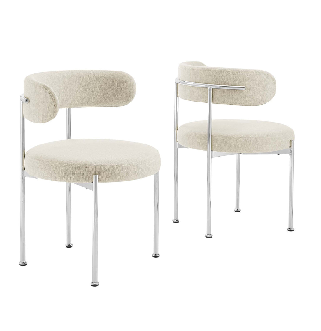 Albie Crema Set de 2 Silla de comedor