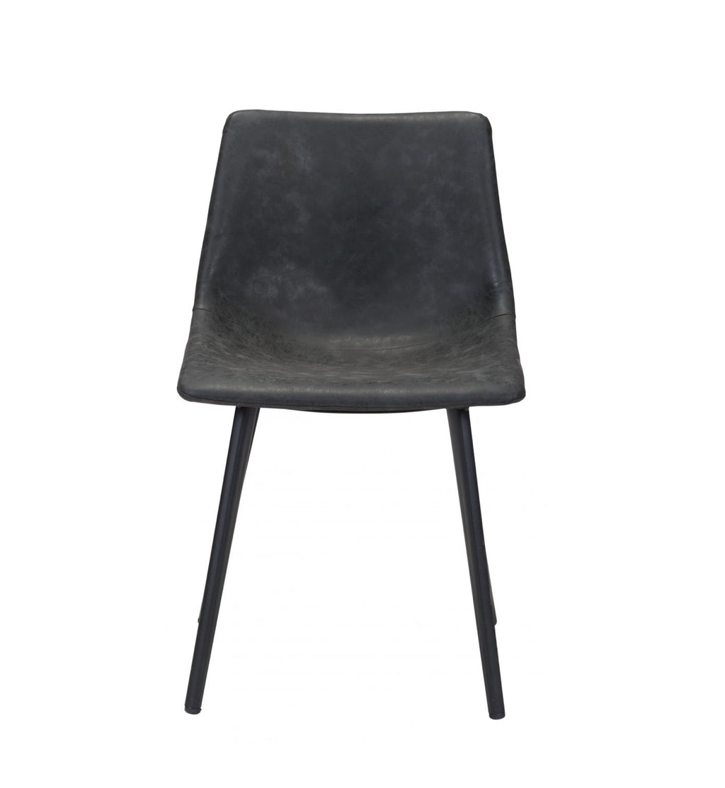 Daniel Vegan Leather Negro Silla de comedor