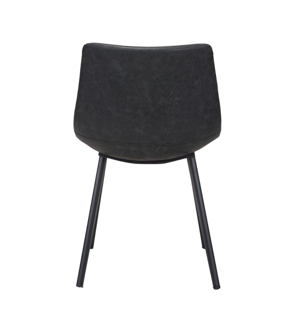 Daniel Vegan Leather Negro Silla de comedor