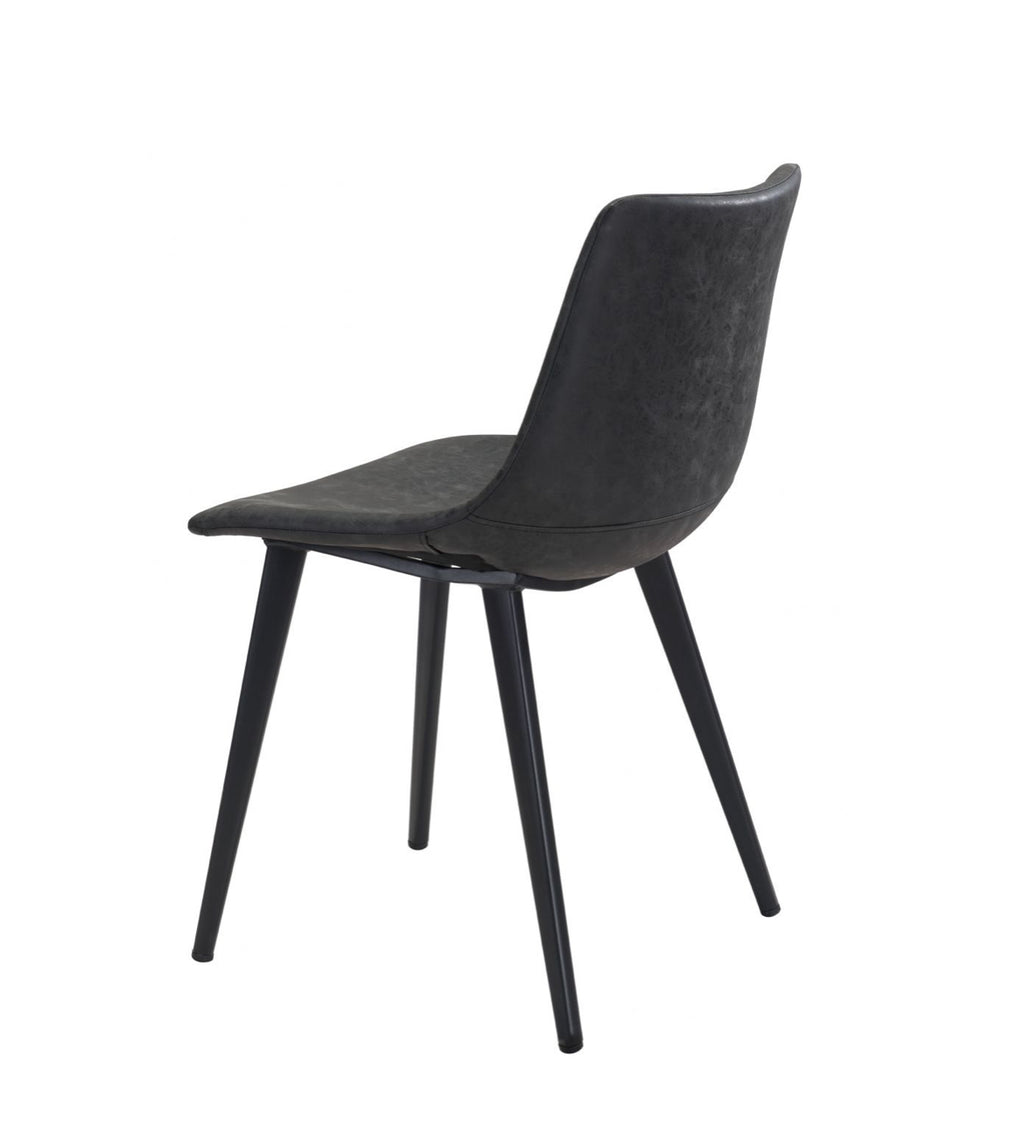 Daniel Vegan Leather Negro Silla de comedor