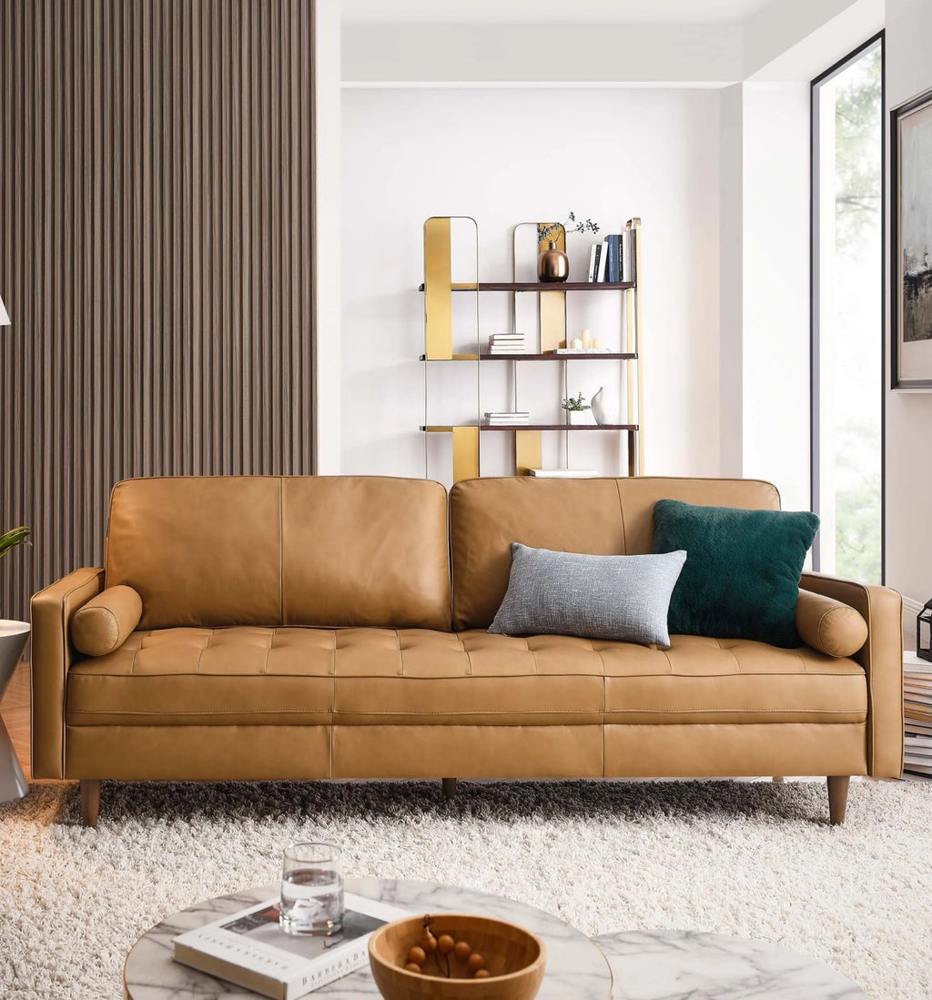 Valour Vegan leather Camel Sofa