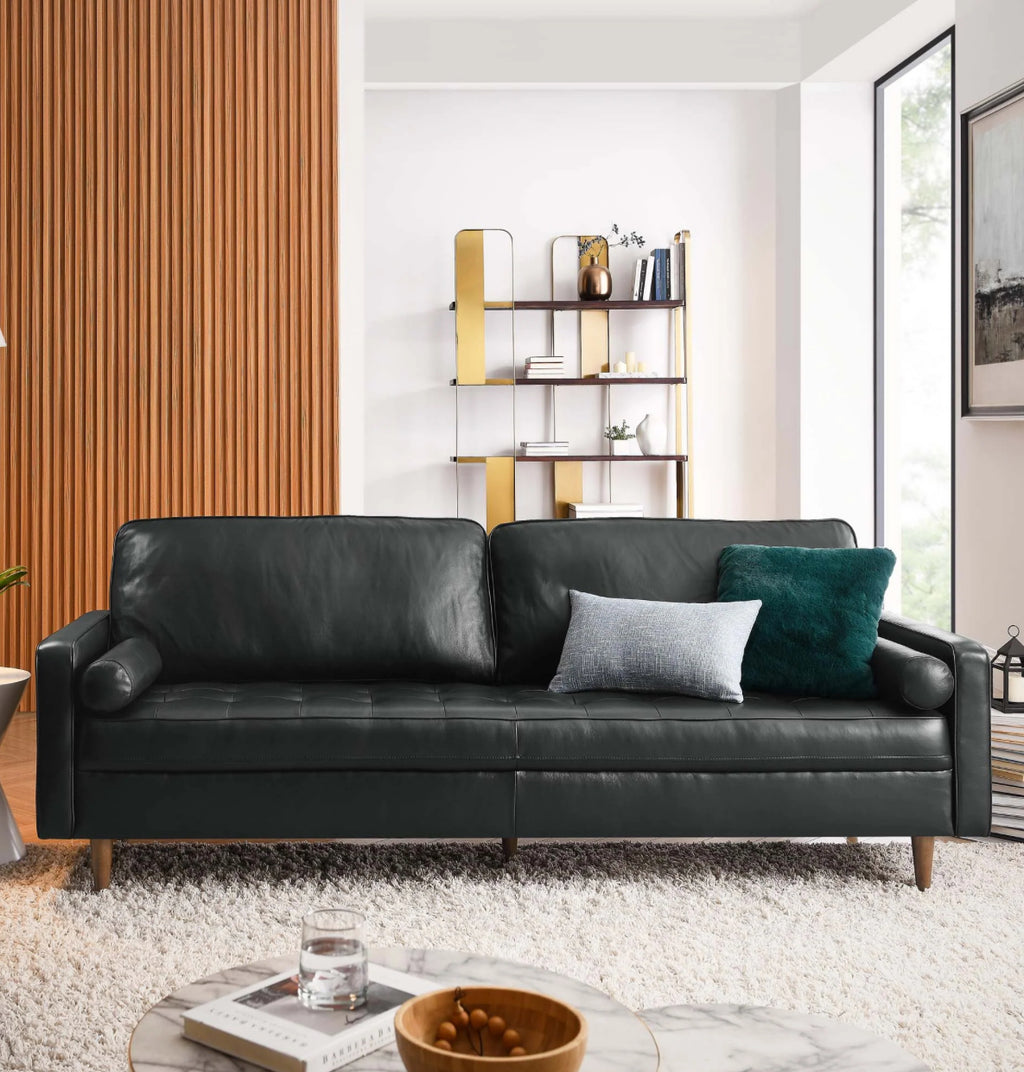 Valour Vegan leather Negro Sofa