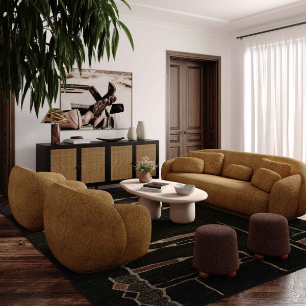 Misty Boucle Marrón Sofa