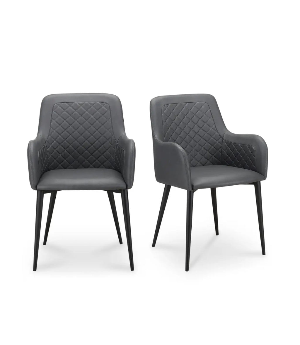Cantata Vegan Leather Gris Set de 2 Silla de comedor