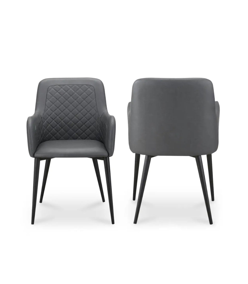 Cantata Vegan Leather Gris Set de 2 Silla de comedor