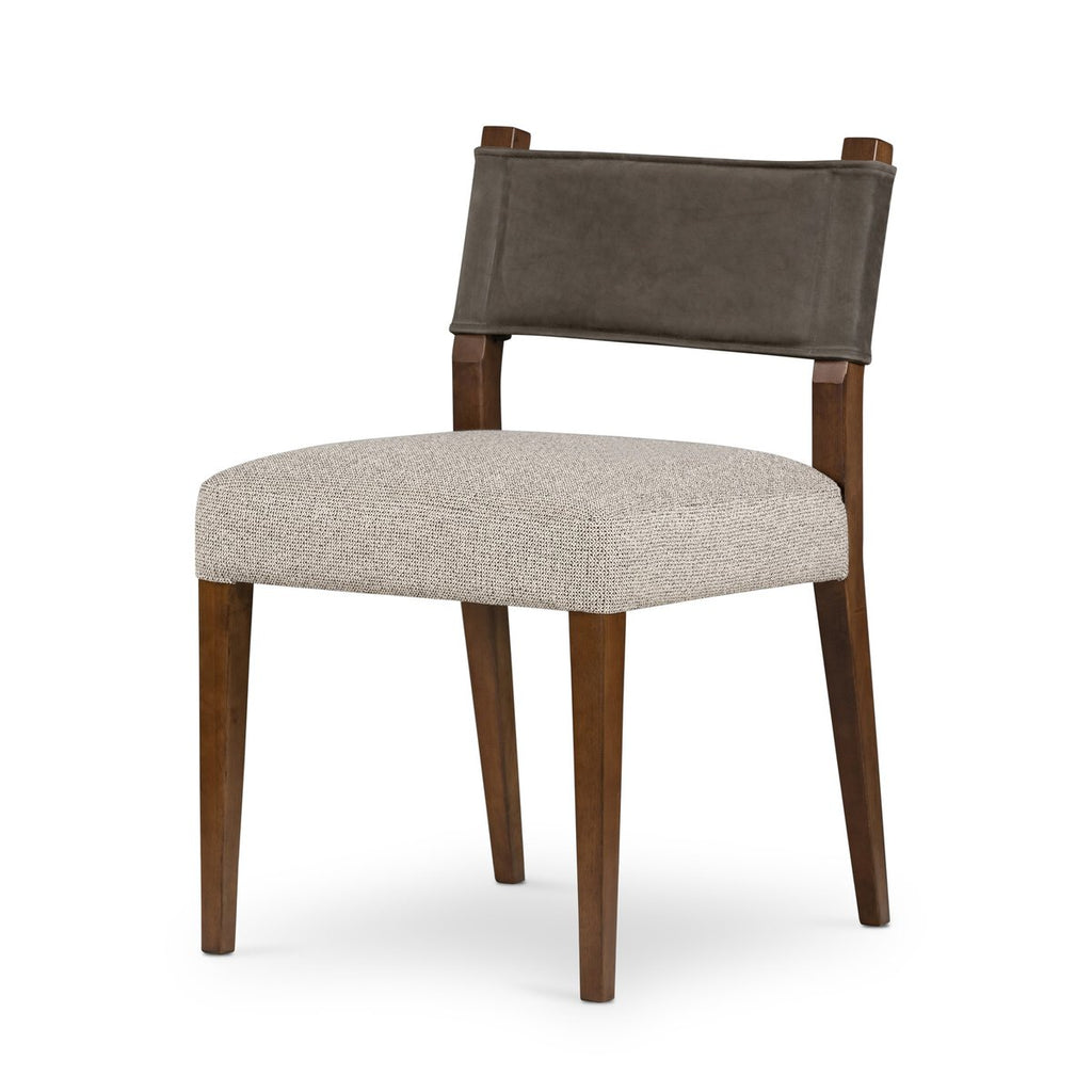 Ferris Cuero Top / Lino Gris Silla de comedor