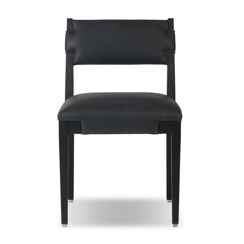 Tamari Cuero Negro Silla de comedor