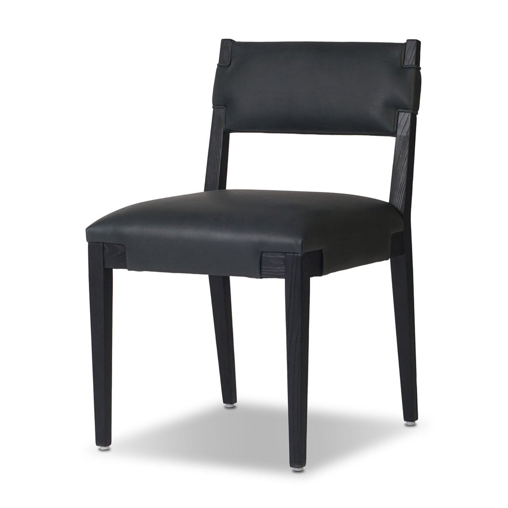 Tamari Cuero Negro Silla de comedor