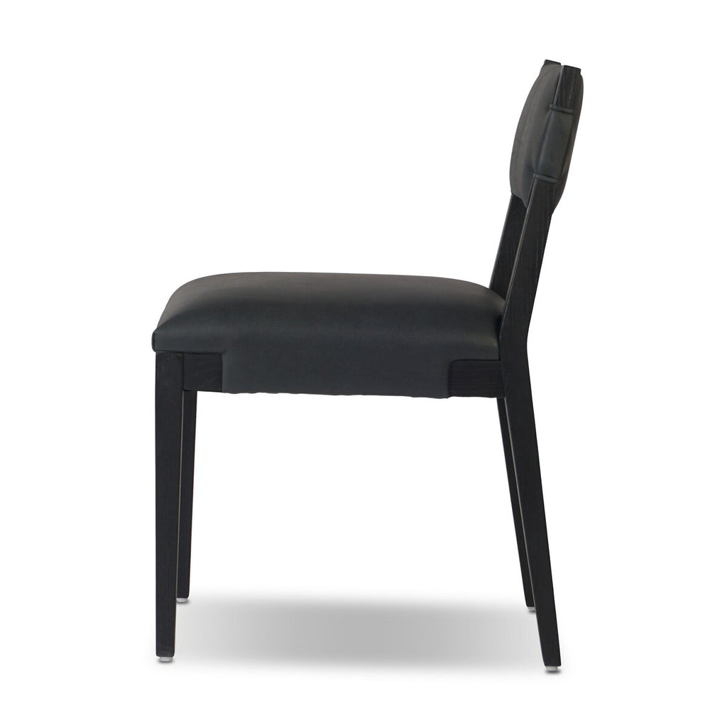Tamari Cuero Negro Silla de comedor