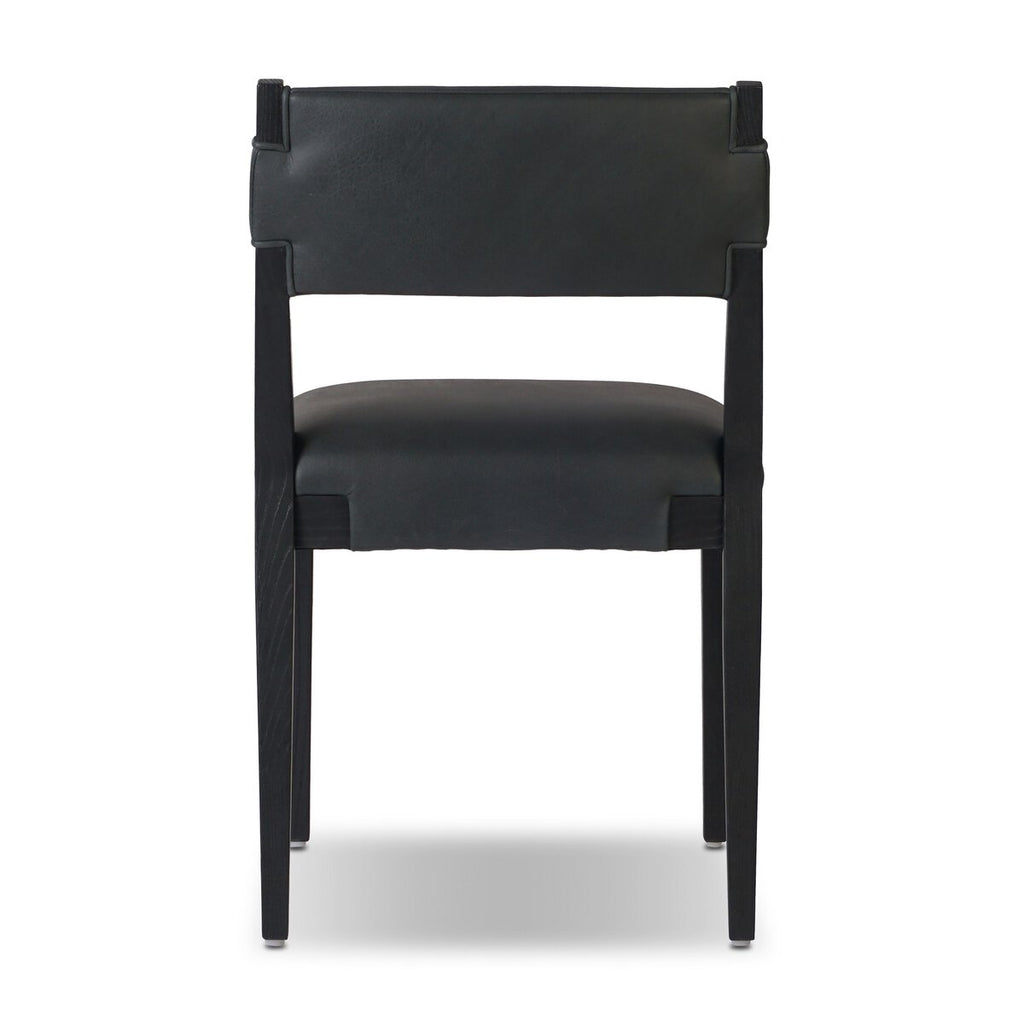 Tamari Cuero Negro Silla de comedor