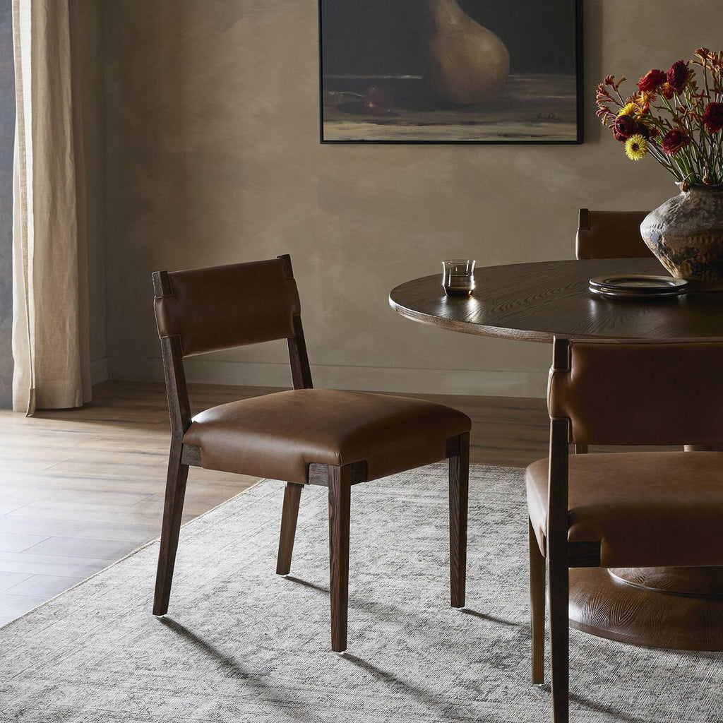 Tamari Cuero Camel Silla de comedor