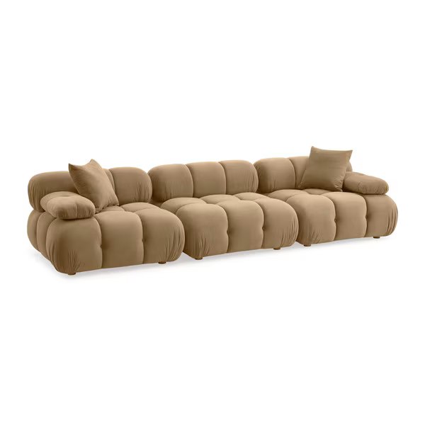 Calliope Velvet Cafe Sofa Modular 3 piezas