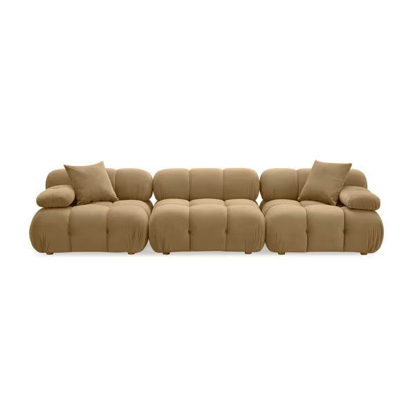 Calliope Velvet Cafe Sofa Modular 3 piezas