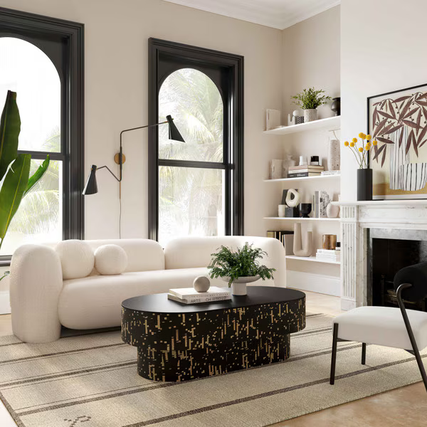 Amelie Faux Fur Crema Sofa