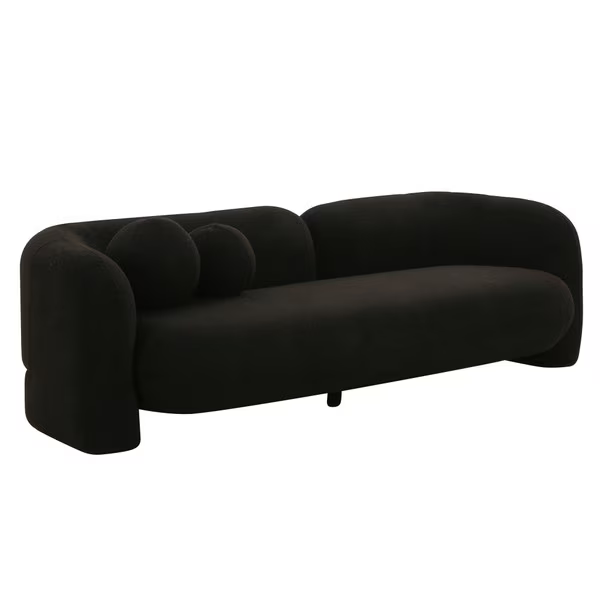 Amelie Faux Fur Negro Sofa