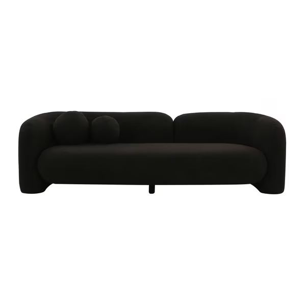Amelie Faux Fur Negro Sofa