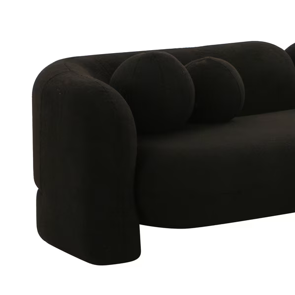 Amelie Faux Fur Negro Sofa