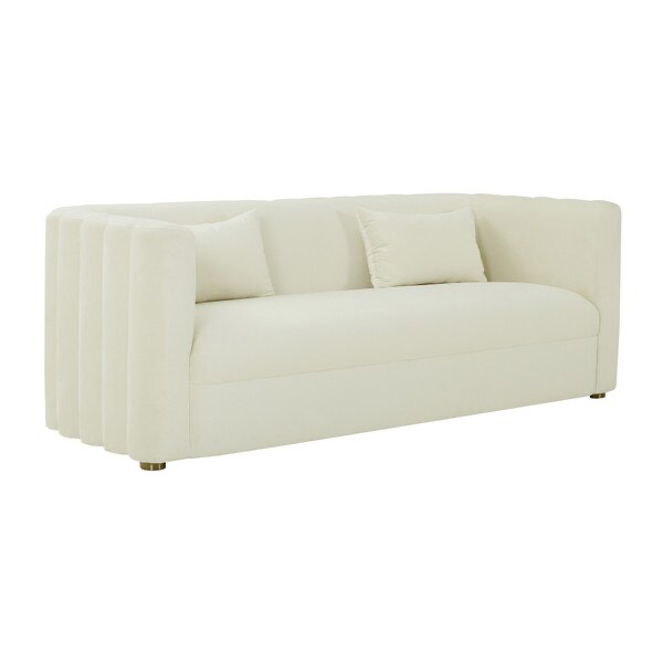 Callie Velvet Crema Sofa