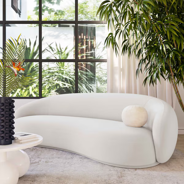 Kendall Velvet Crema Sofa