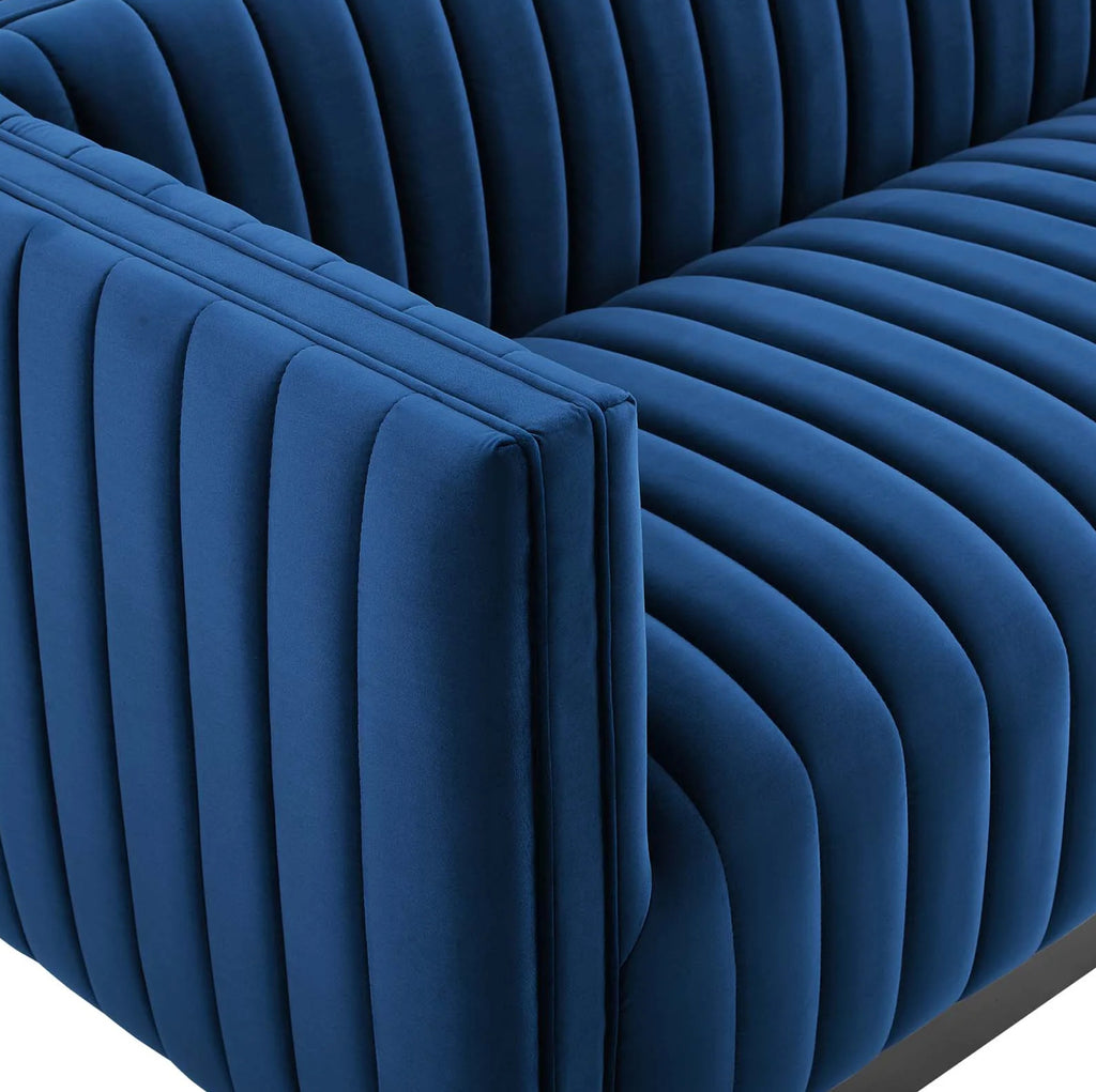 Conjure Velvet Azul Sofa
