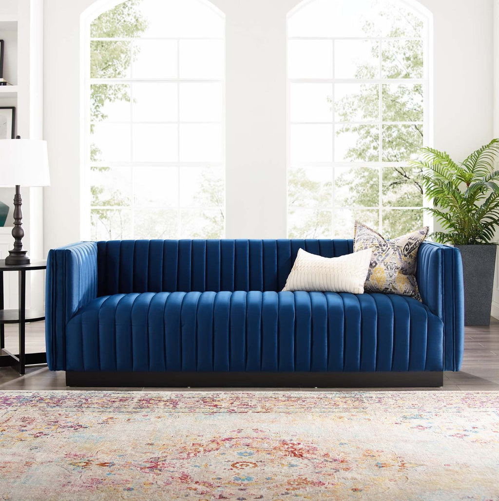 Conjure Velvet Azul Sofa