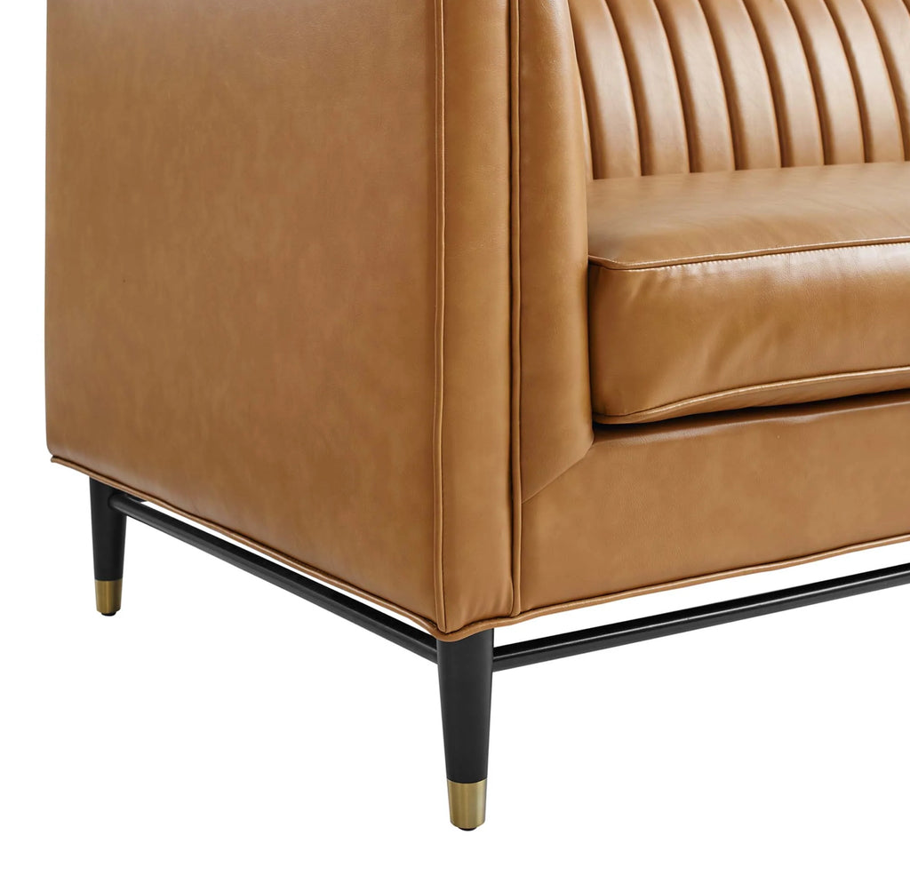 Devote Vegan leather Camel Sofa