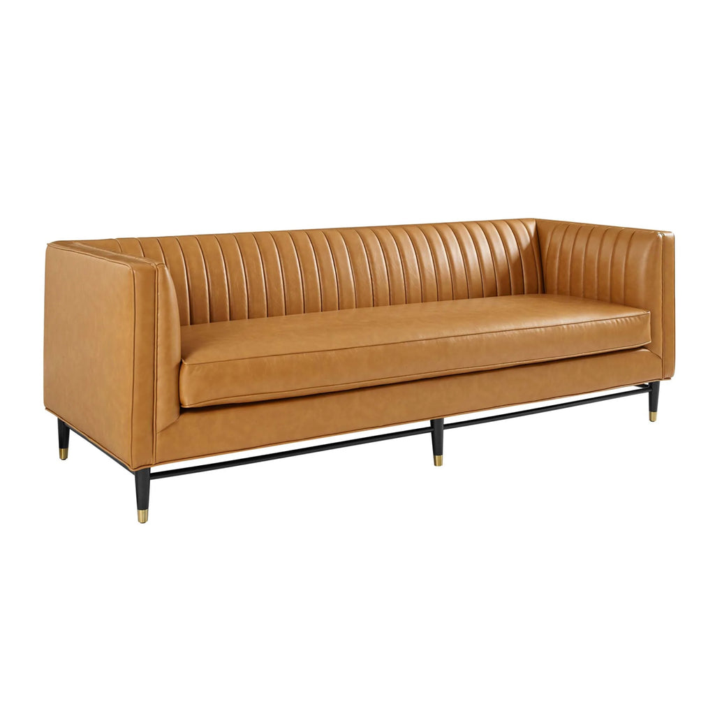 Devote Vegan leather Camel Sofa