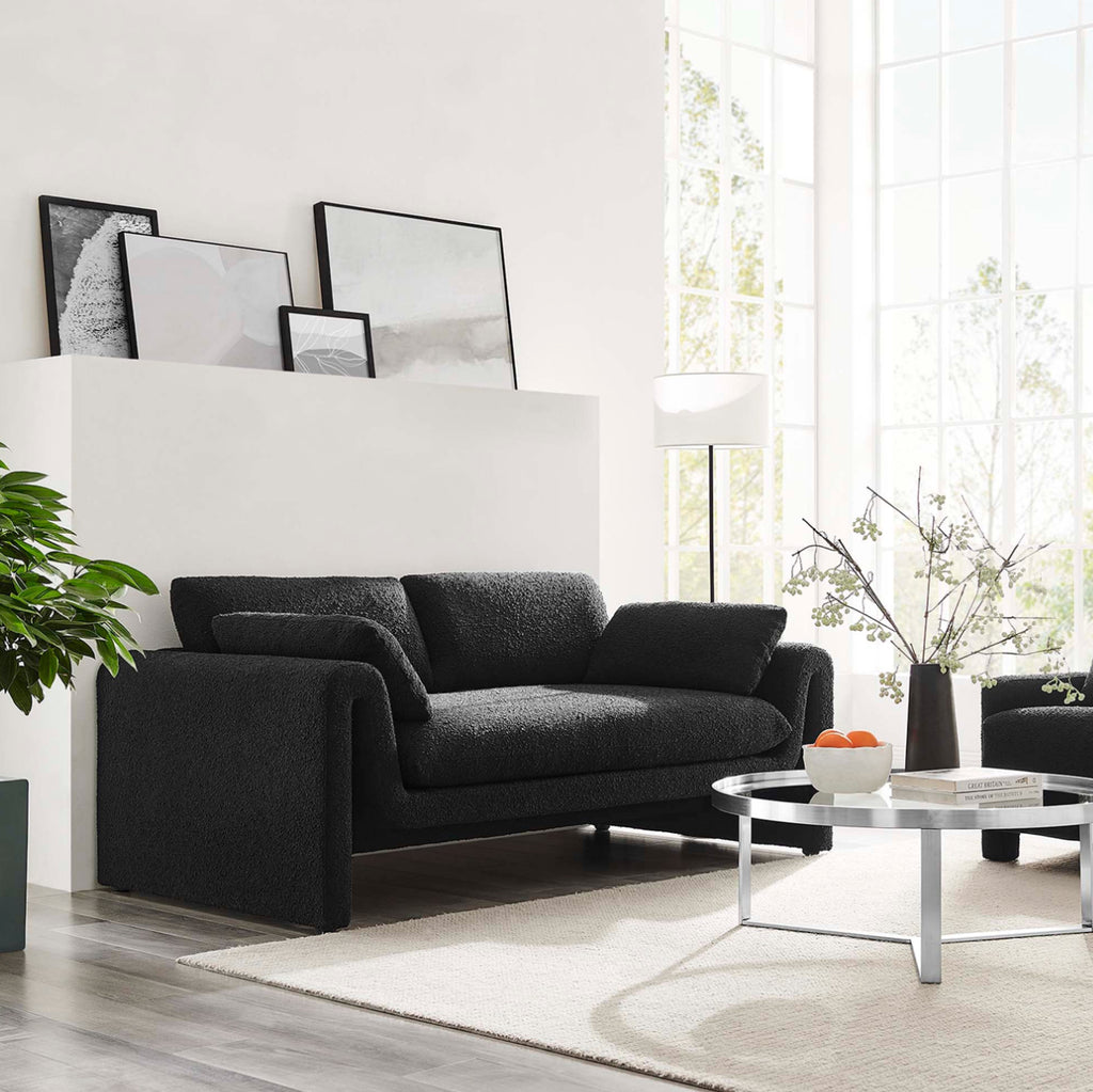 Waverly Boucle Negro Sofa