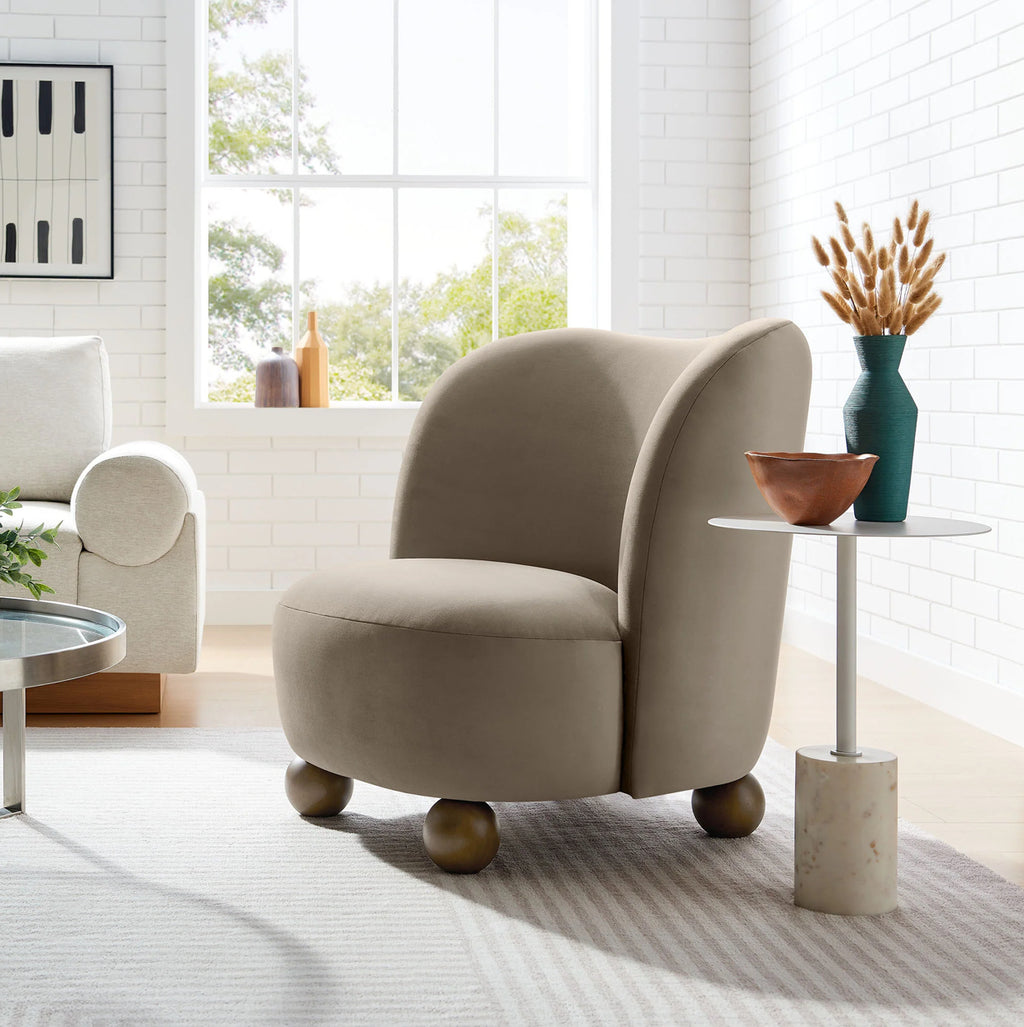 Monroe Velvet Taupe Silla de Acento