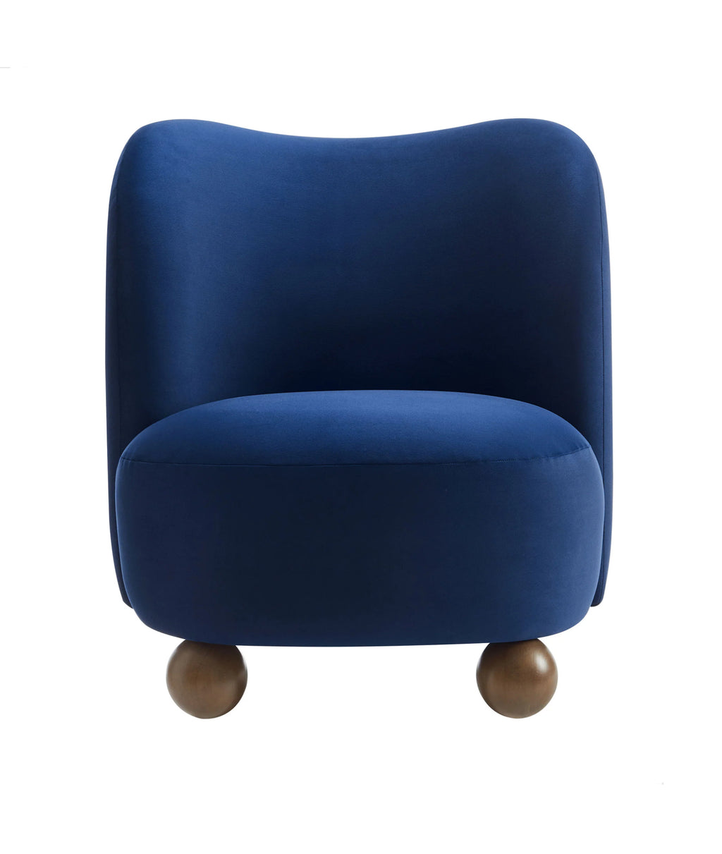 Monroe Velvet Azul Silla de Acento