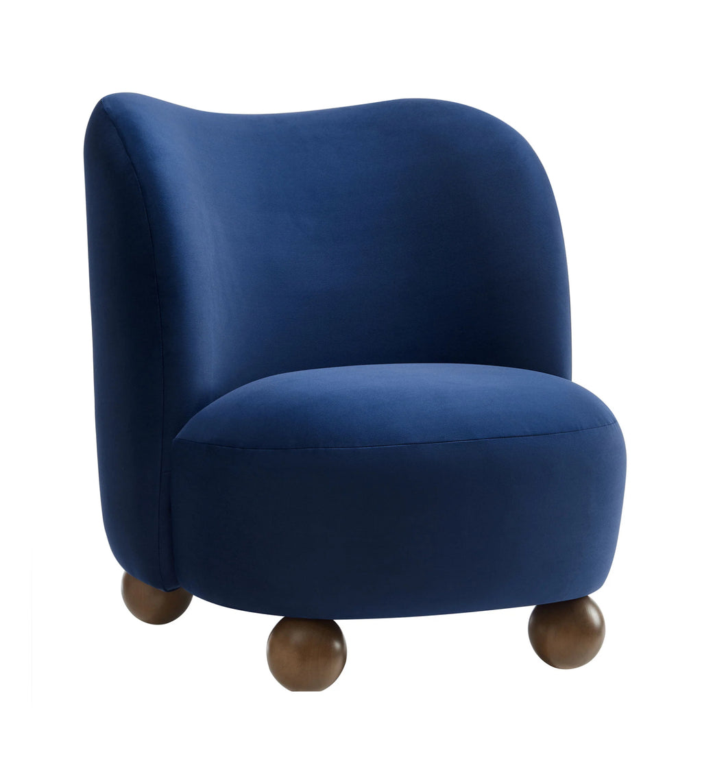 Monroe Velvet Azul Silla de Acento