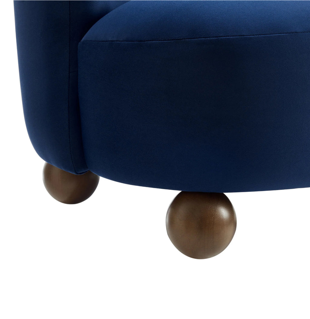 Monroe Velvet Azul Silla de Acento