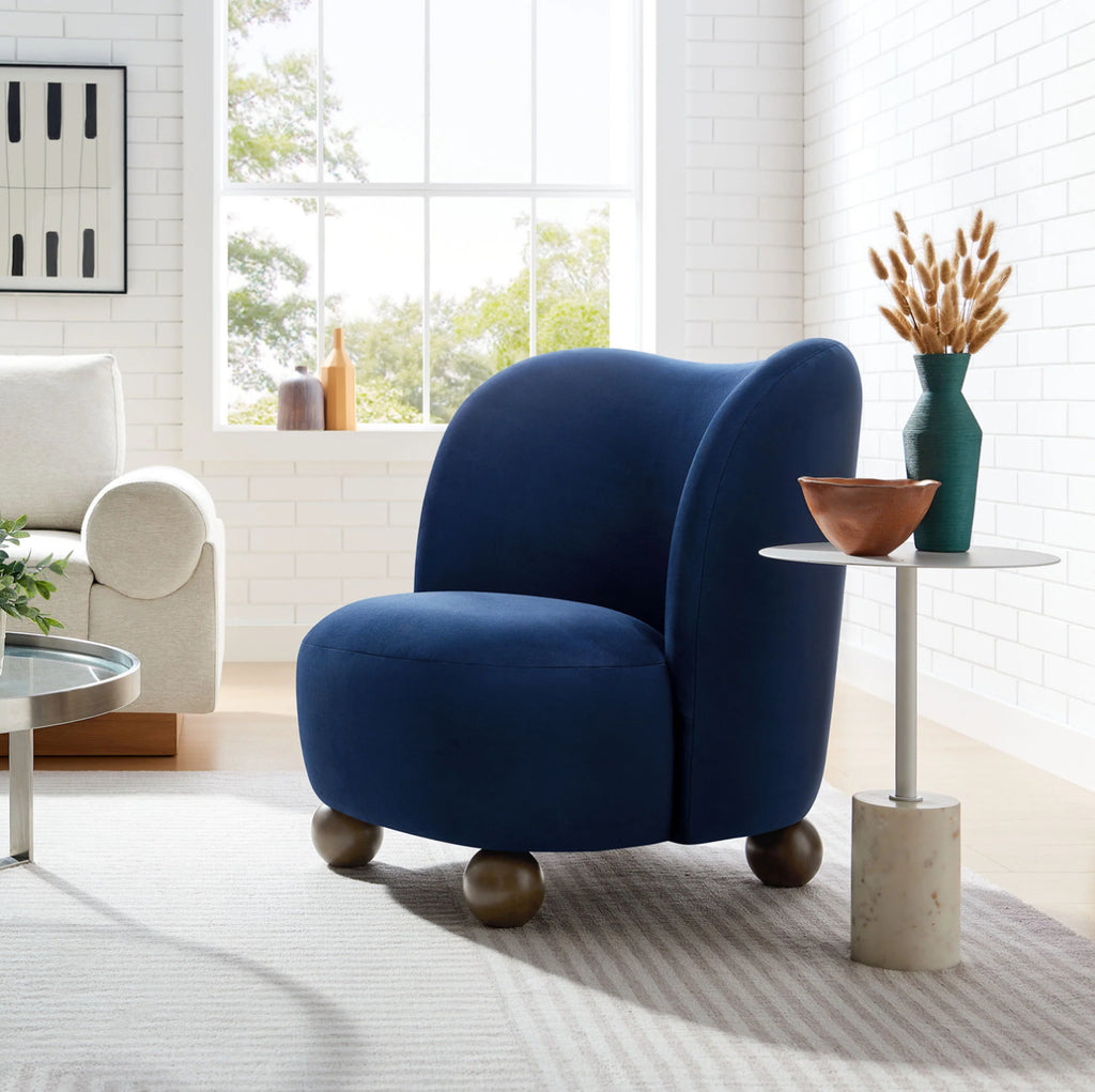 Monroe Velvet Azul Silla de Acento
