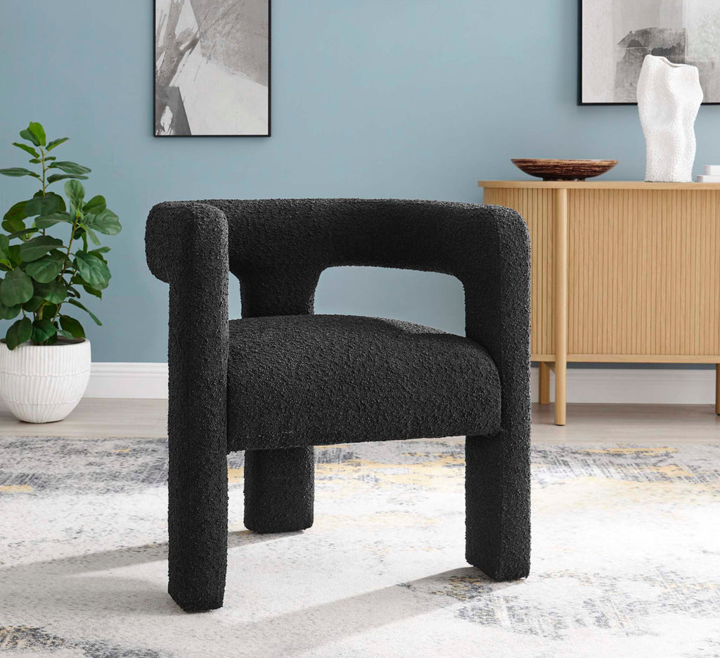 Kayla Boucle Negro Silla de Acento