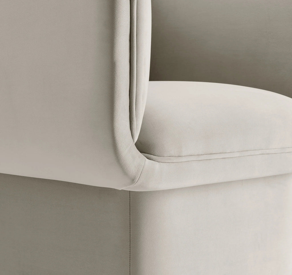 Tate Velvet Ivory Silla de Acento