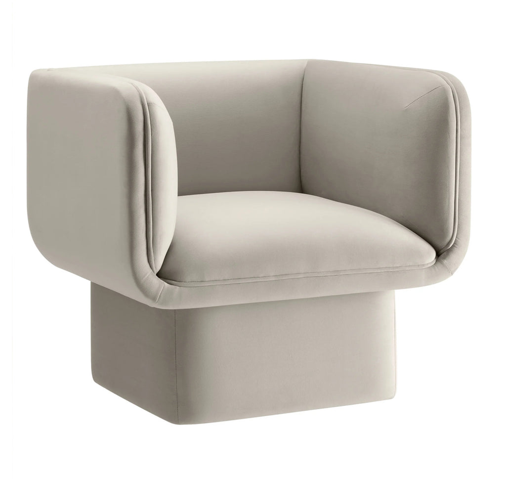 Tate Velvet Ivory Silla de Acento