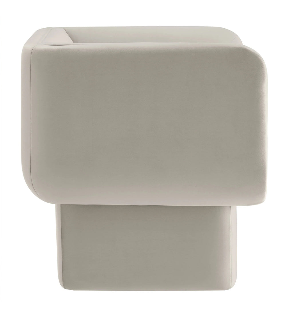 Tate Velvet Ivory Silla de Acento