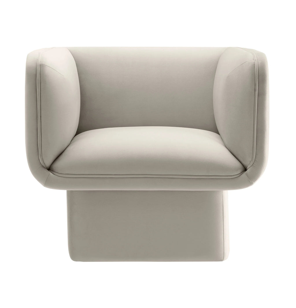 Tate Velvet Ivory Silla de Acento