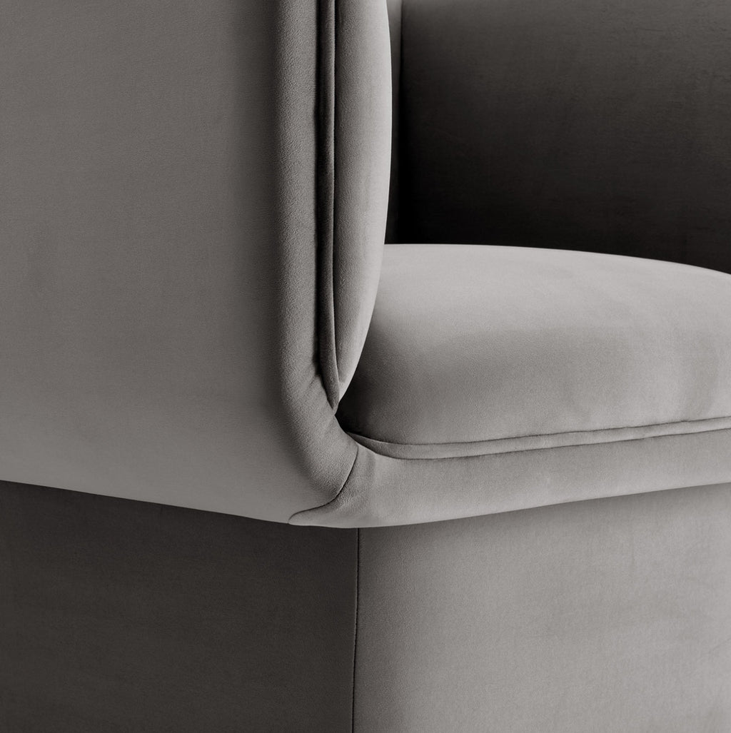 Tate Velvet Gris Silla de Acento